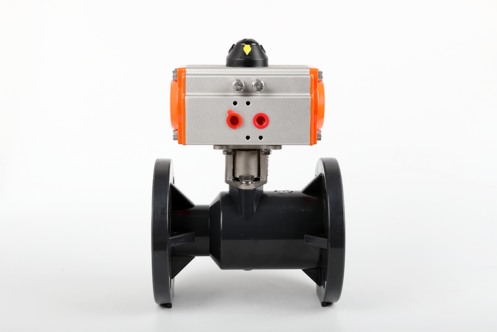 鸡冠气动法兰一体球阀